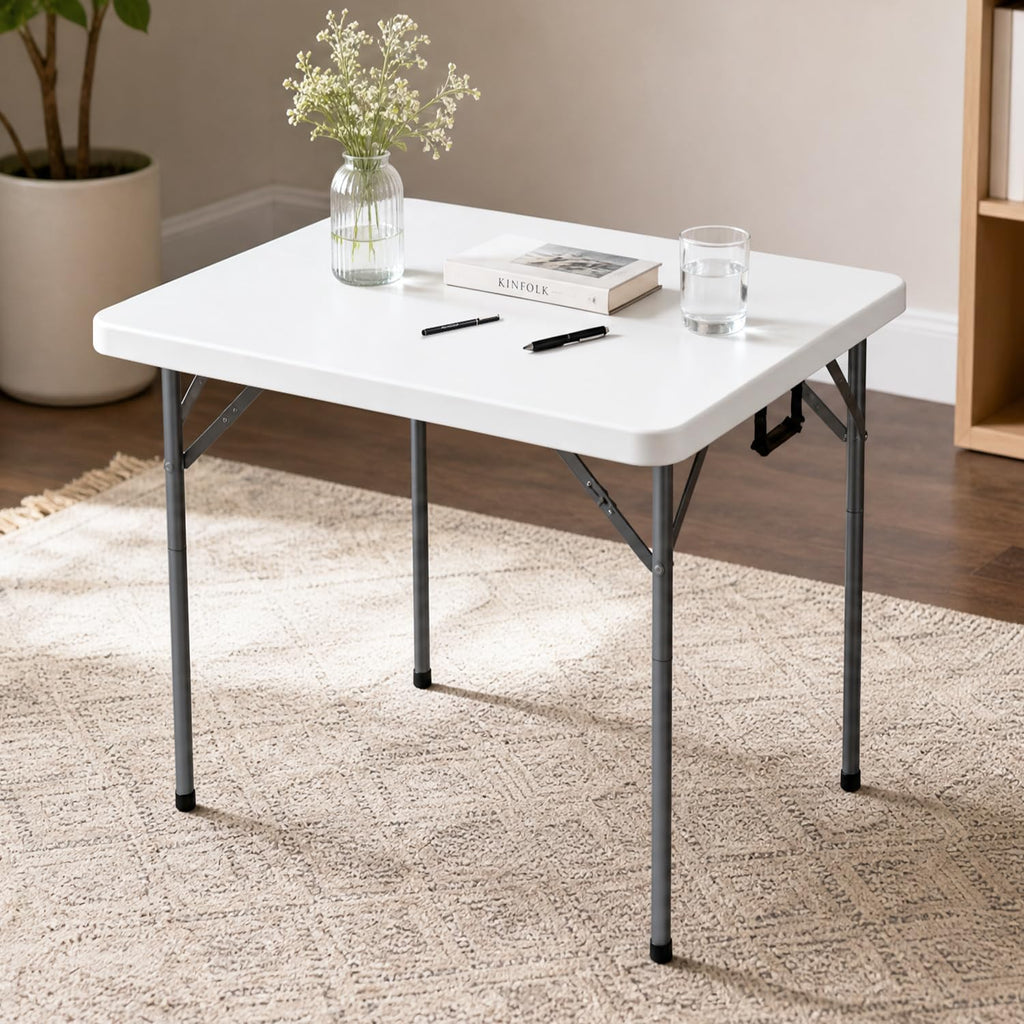 White Square Folding Card Table S9898