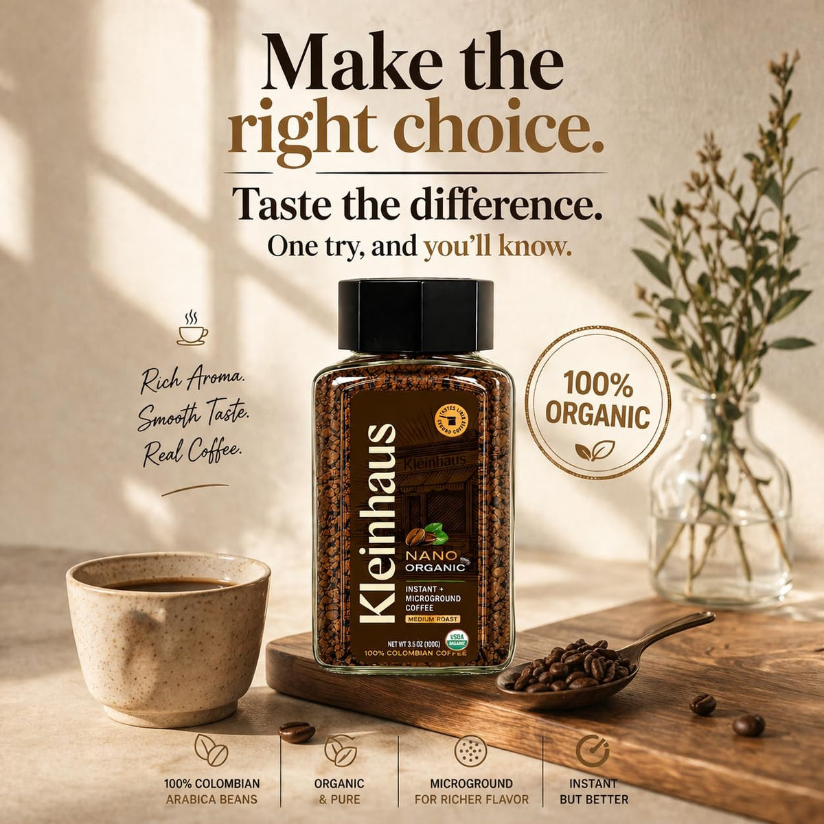 Organic Medium Roast Instant Coffee S3944