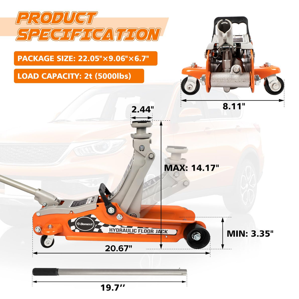 2.5 Ton Low Profile Racing Floor Jack E54468