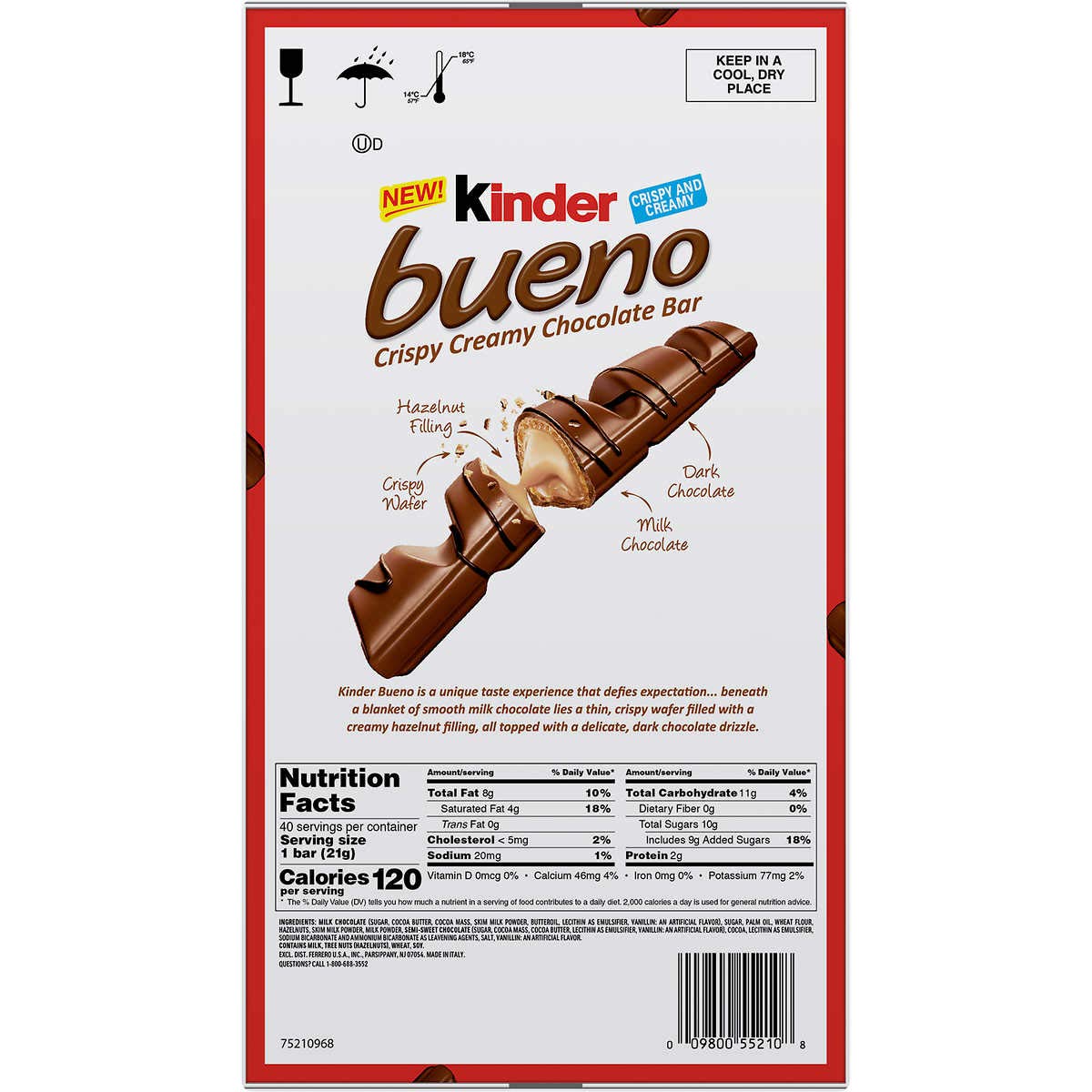 Milk Chocolate Candy Bars, 1.5 oz, 20 ct T288228