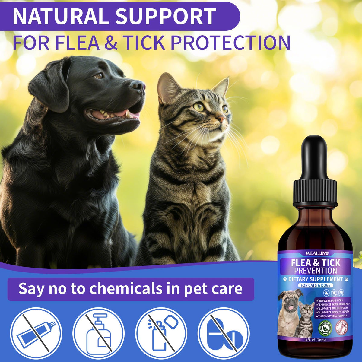 Flea and Tick Support for Dogs and Cats 60ml Z2253