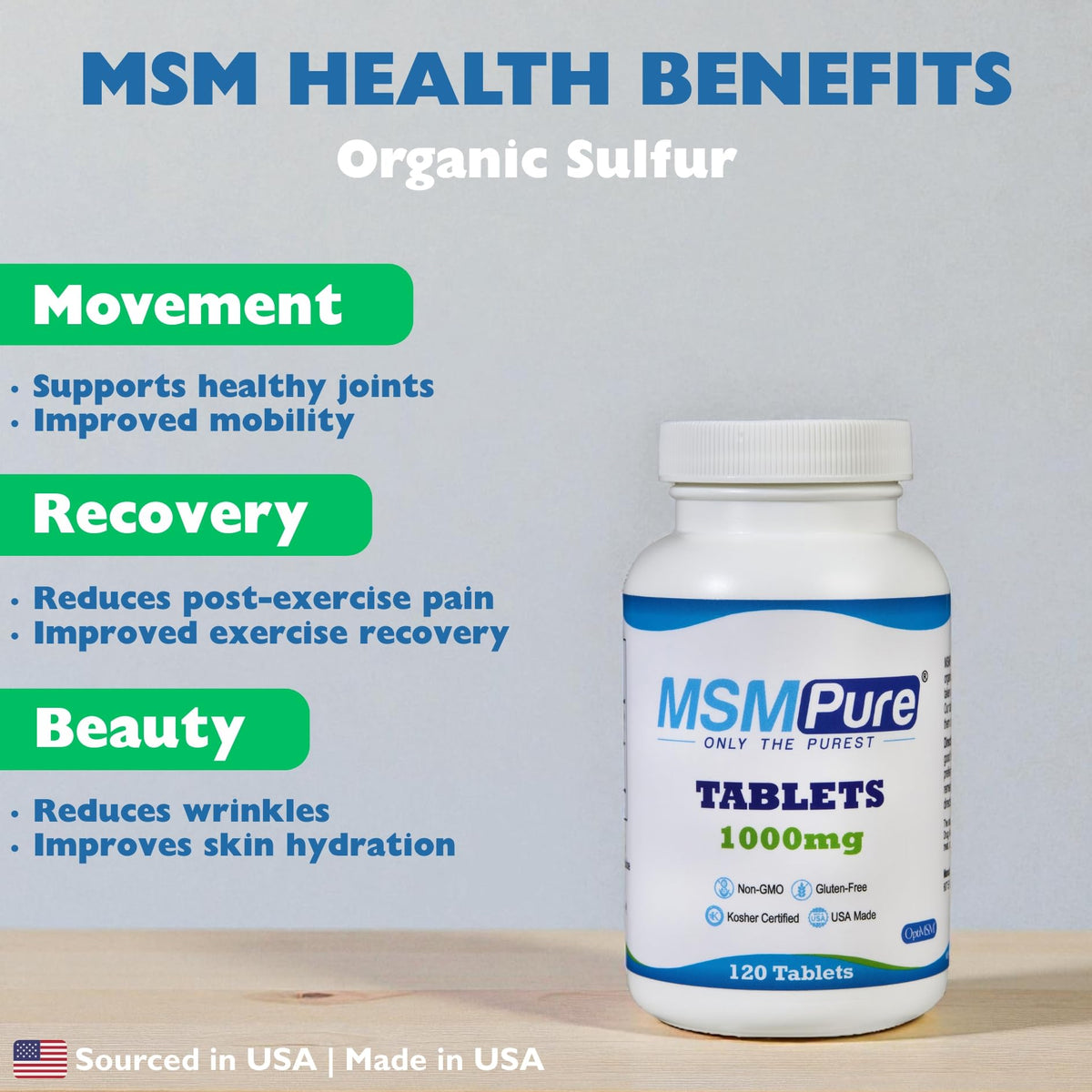 MSM Tablets 1000mg 120 Count F660