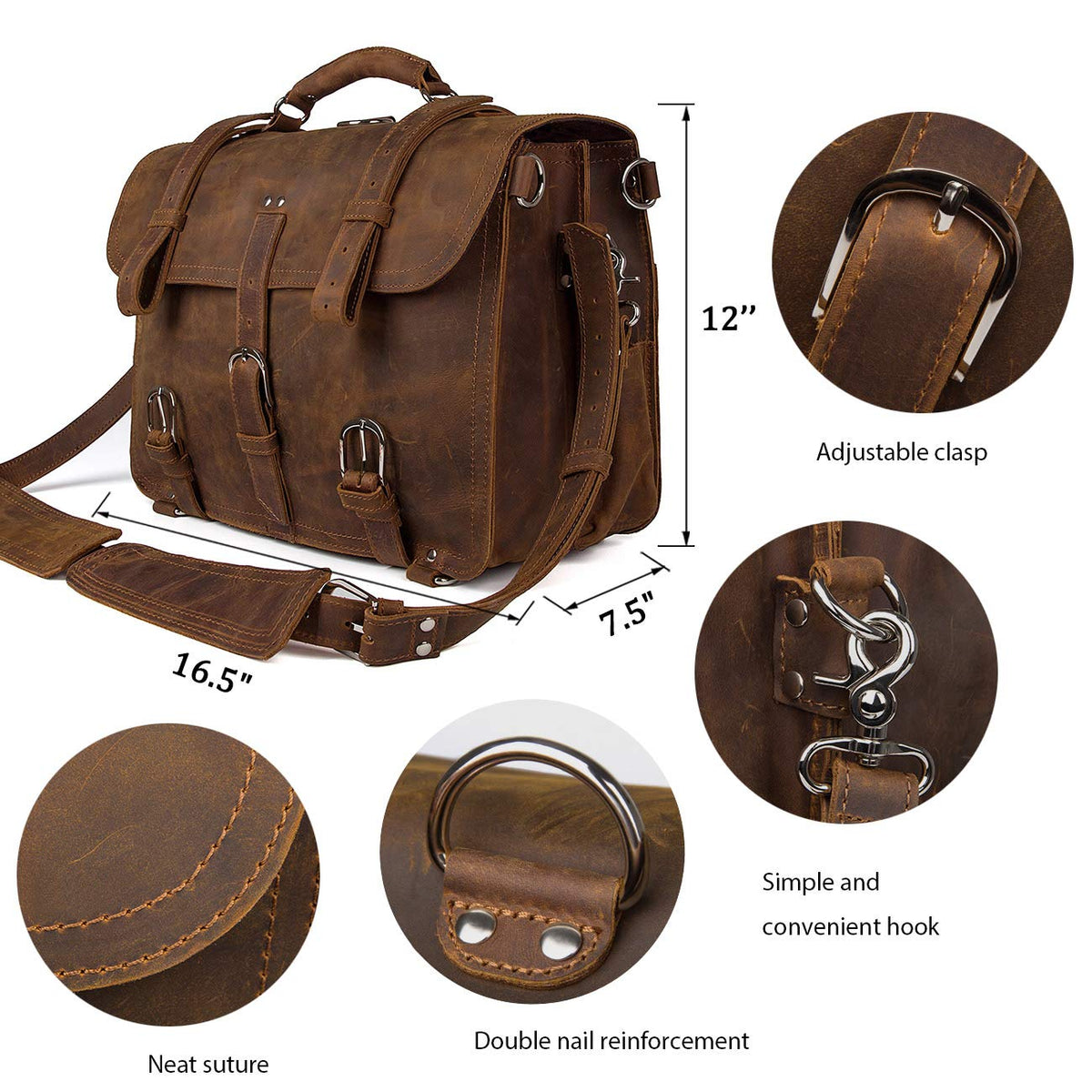 Leather Messenger Bag O415728