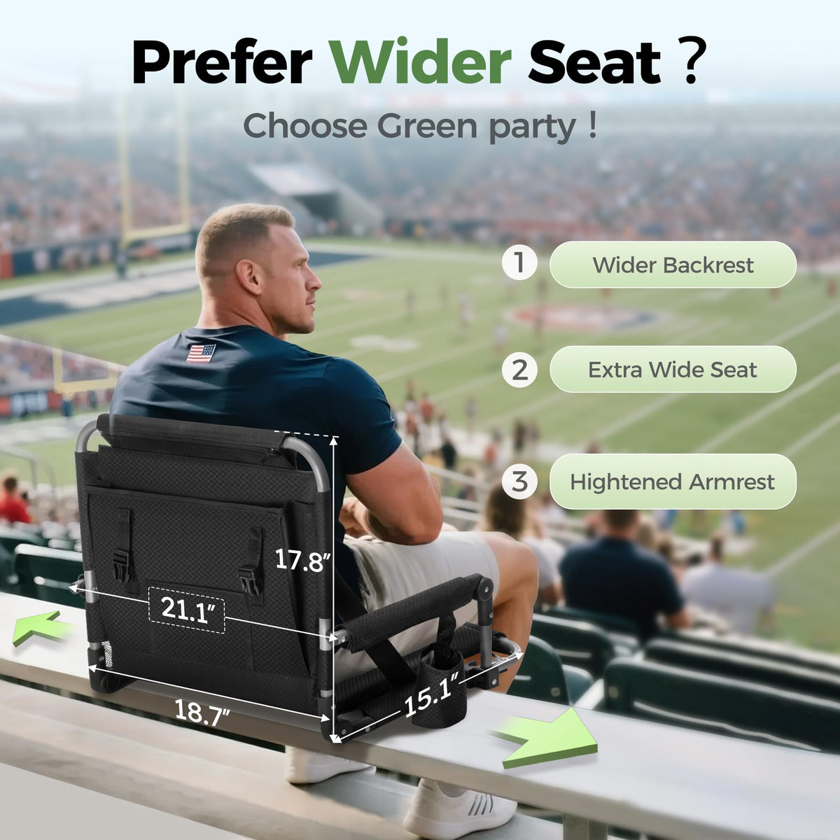 Portable Bleacher Chairs with Cushion I894456