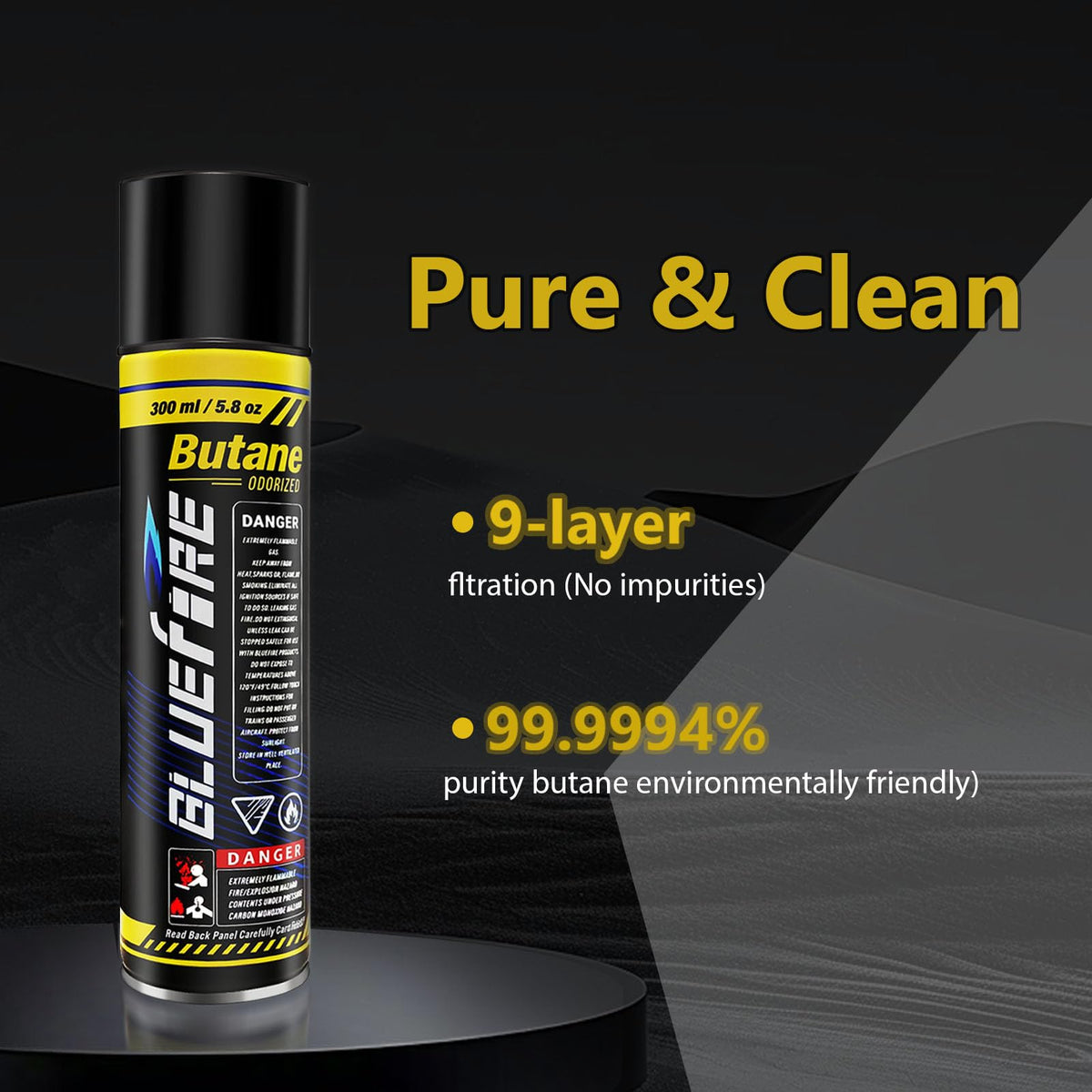 Pack of 2 Butane Fuel Refill 10.56 fl oz Canister with 5 Nozzle Adapters L69192