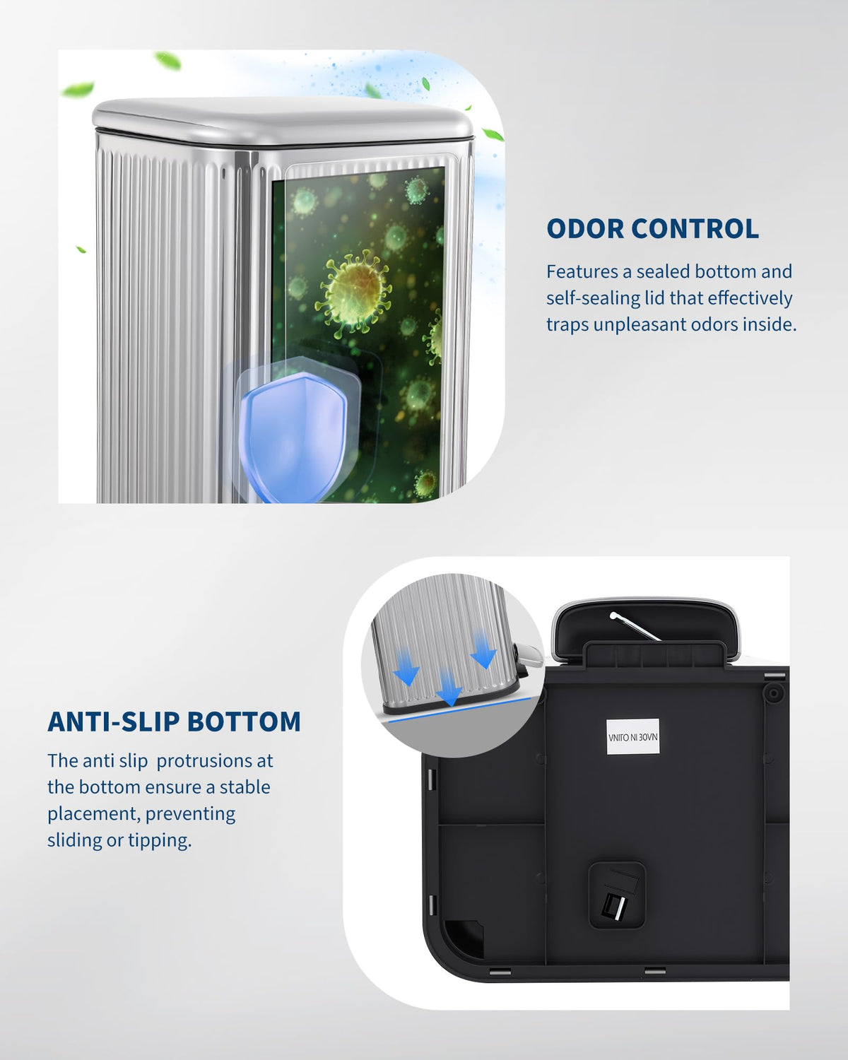 50L Step Trash Can with Soft Close Lid B3134