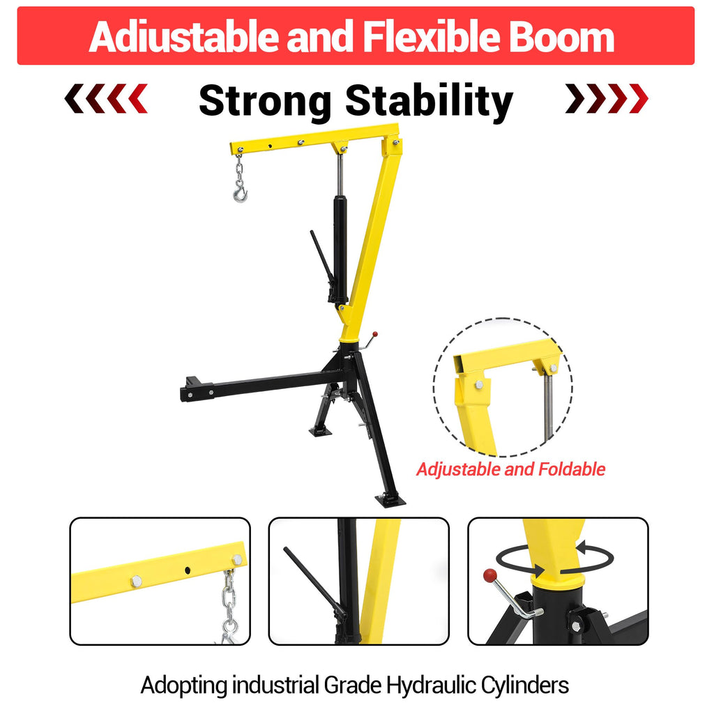 1000 lbs 360° Swivel Hydraulic Pickup Truck Crane U3630
