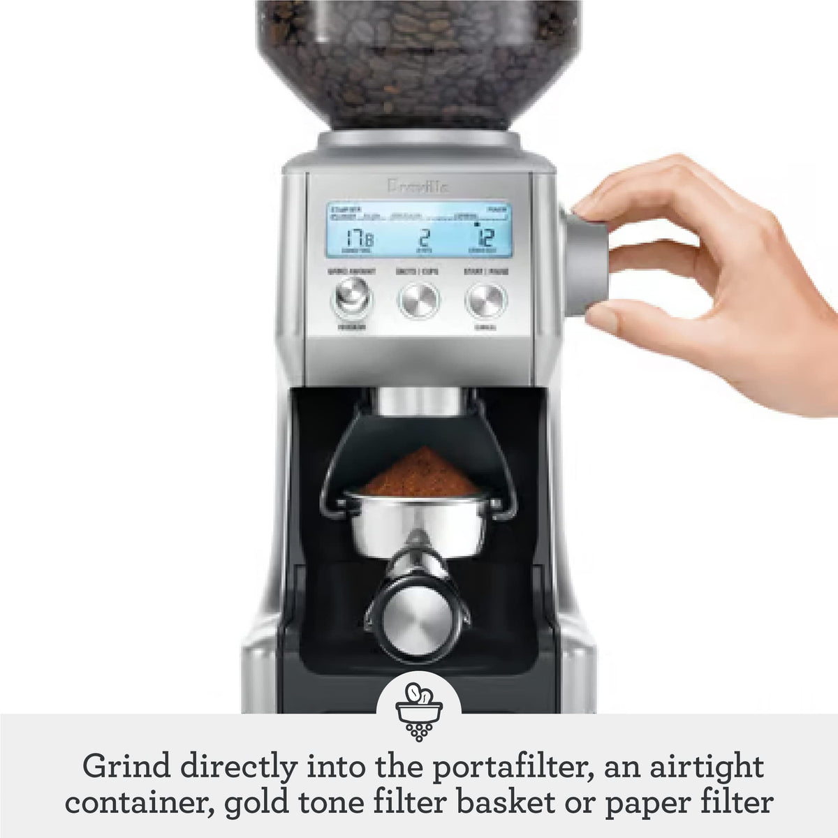Brushed Stainless Steel Coffee Grinder A3224