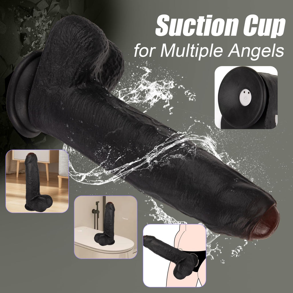 Black Realistic Dildo Vibrator W4526