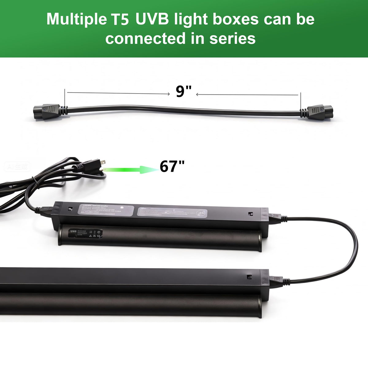 8W T5 UVB UVA Reptile Light Fixture and Bulb Kit N5341