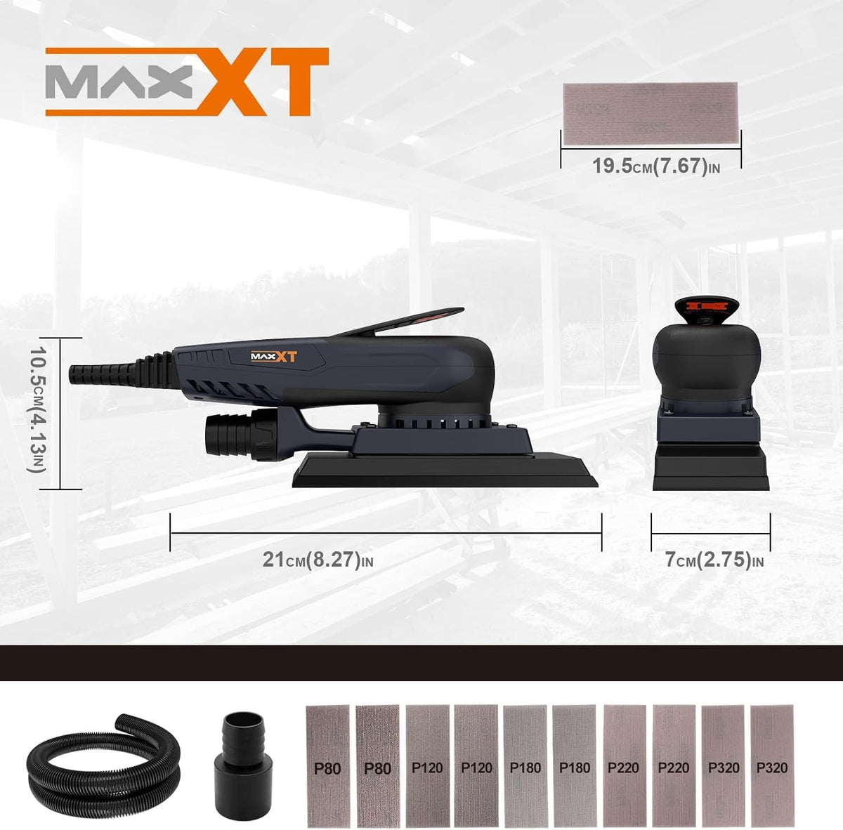 Brushless 3mm Orbital Sander 350W Variable Speed with 10 Sanding Paper I2990
