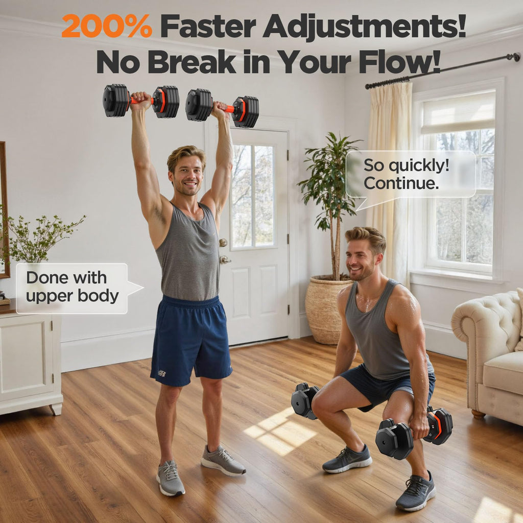 Adjustable Dumbbell Set of 2 with Storage Box C18786