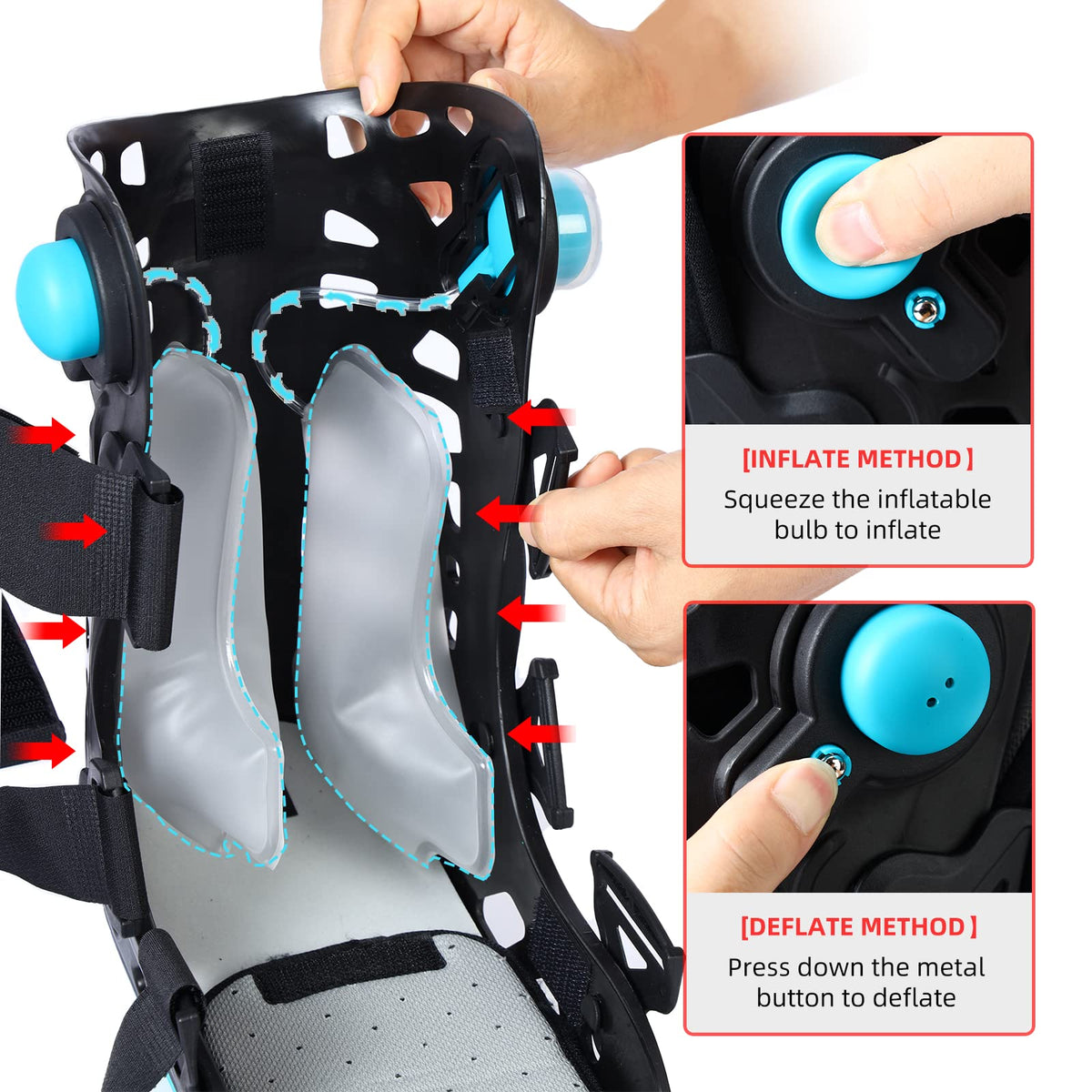 Black Medium Inflatable Walking Boot R408758