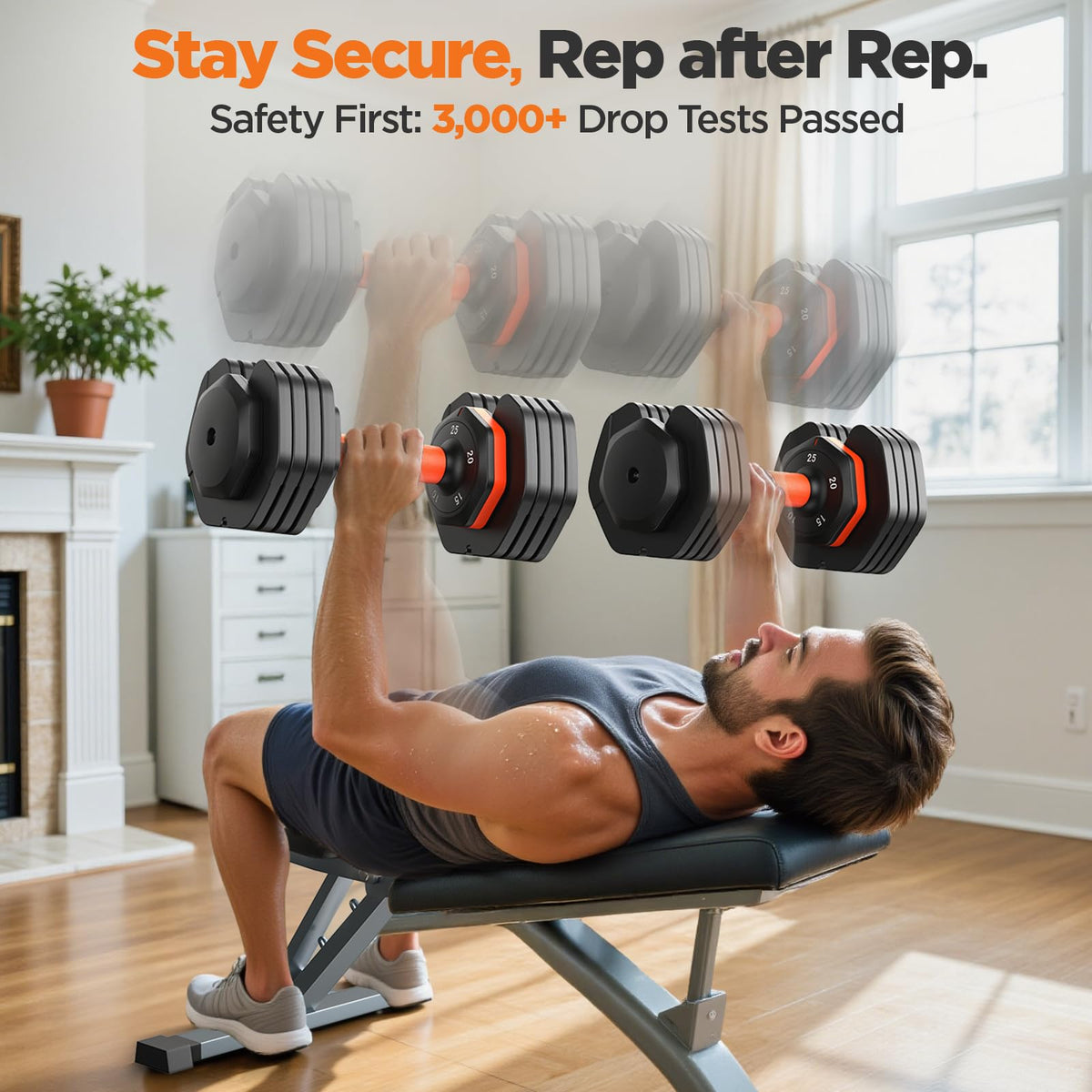 Adjustable Dumbbell Set of 2 with Storage Box C18786