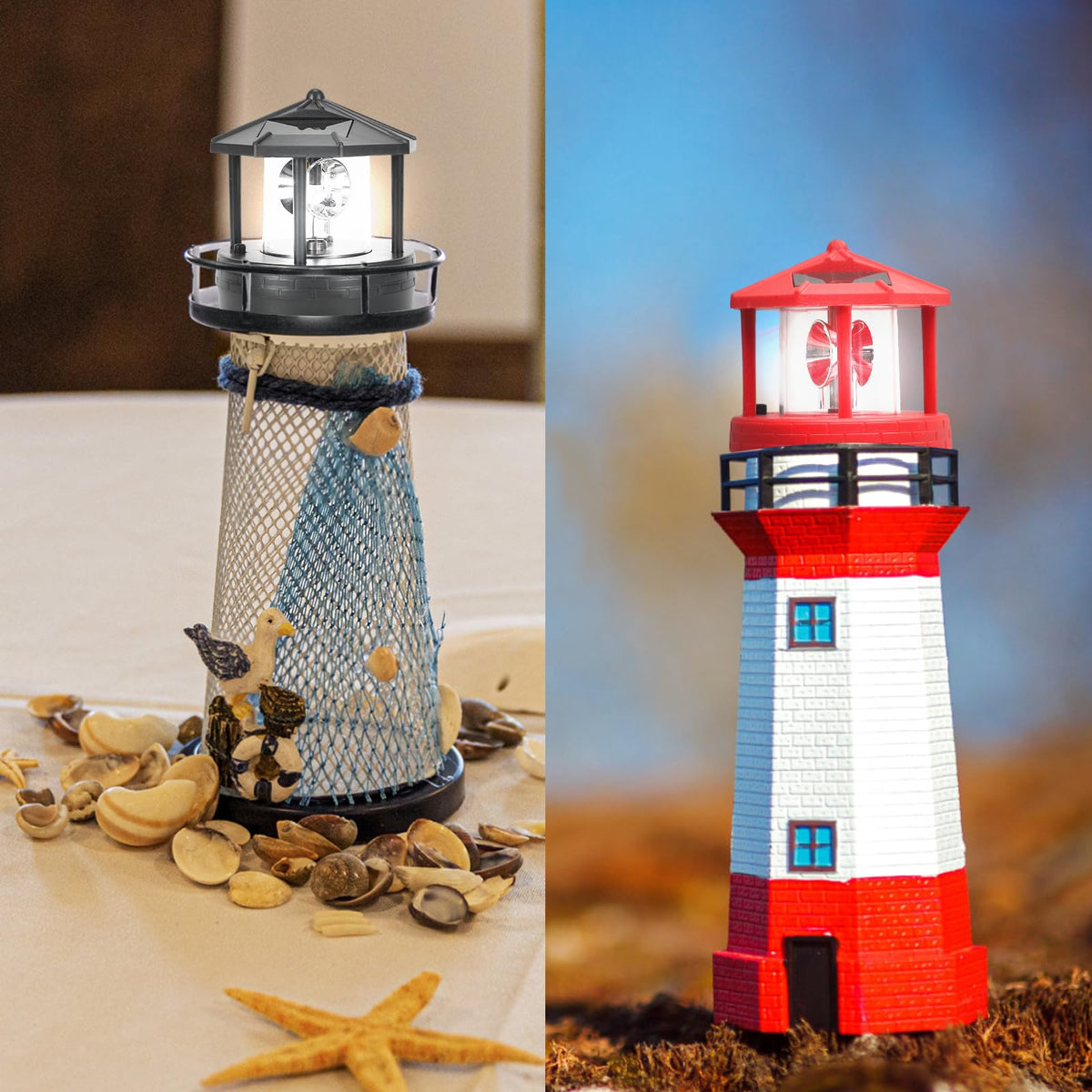 Black Solar Lighthouse Light Y986