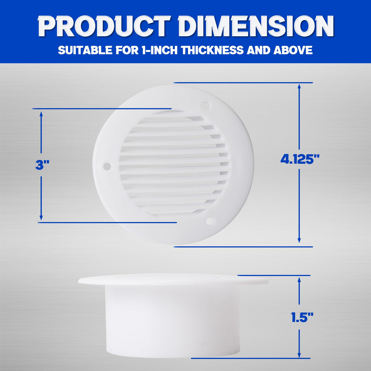 Trailer RV Sidewall Exhaust Vent Fan Kit with Cover, 2 Pack F675523