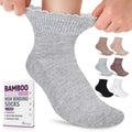6 Pairs Non Binding Wide Seamless Diabetic Ankle Socks H79321