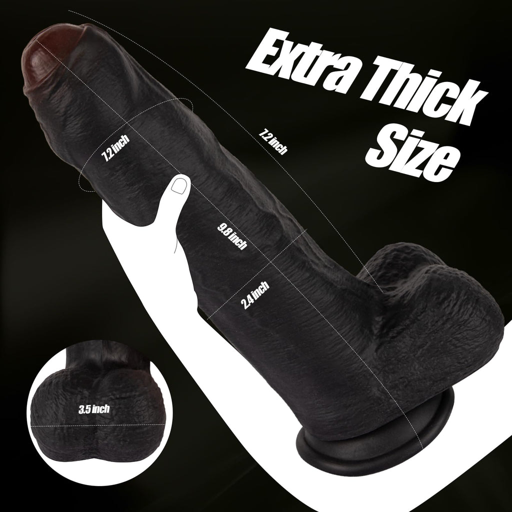 Black Realistic Dildo Vibrator W4526