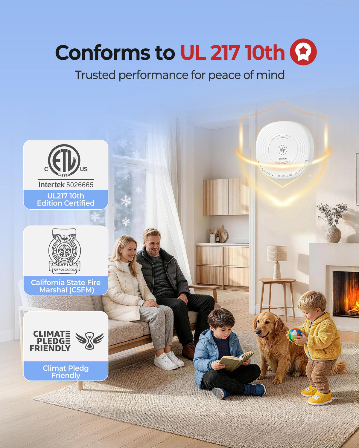 Smoke Detector 10-Year Sealed Battery Powered 3-Pack B47552