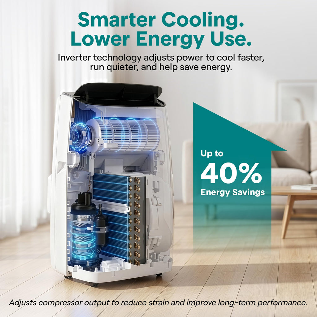 12000 BTU Inverter Portable Air Conditioner & Heater with Wi-Fi F5500