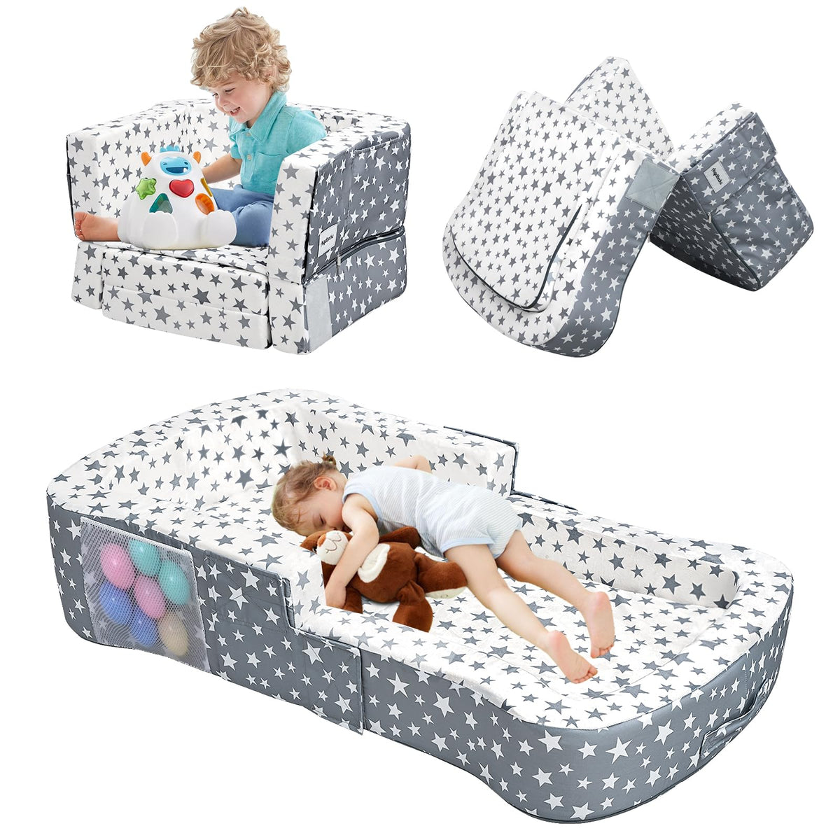 Portable Toddler Travel Bed & Chair 2-in-1 M134