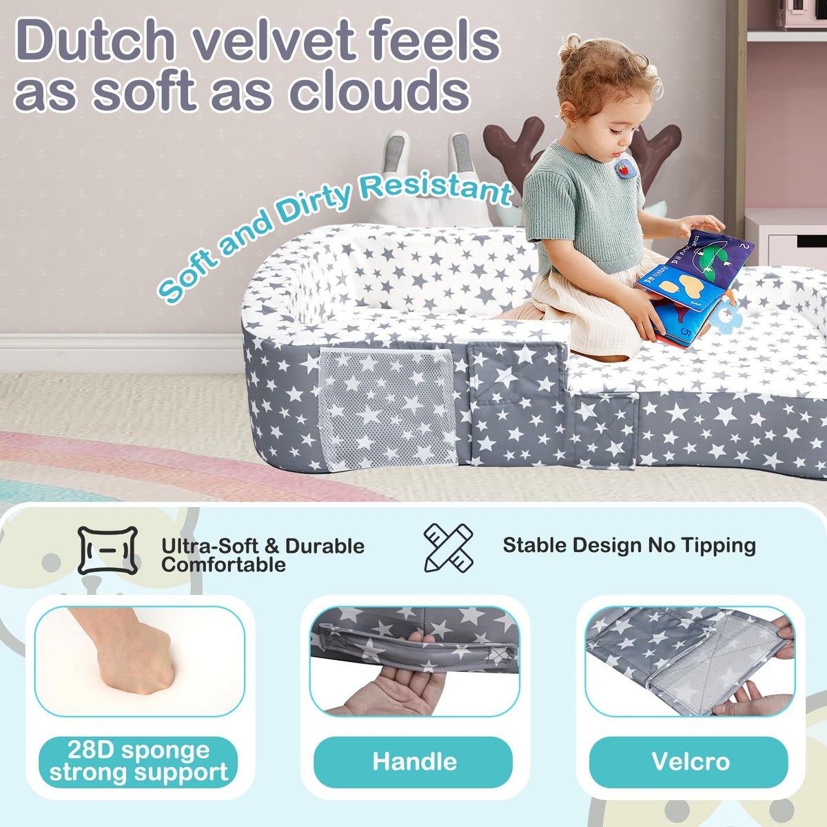 Portable Toddler Travel Bed & Chair 2-in-1 M134