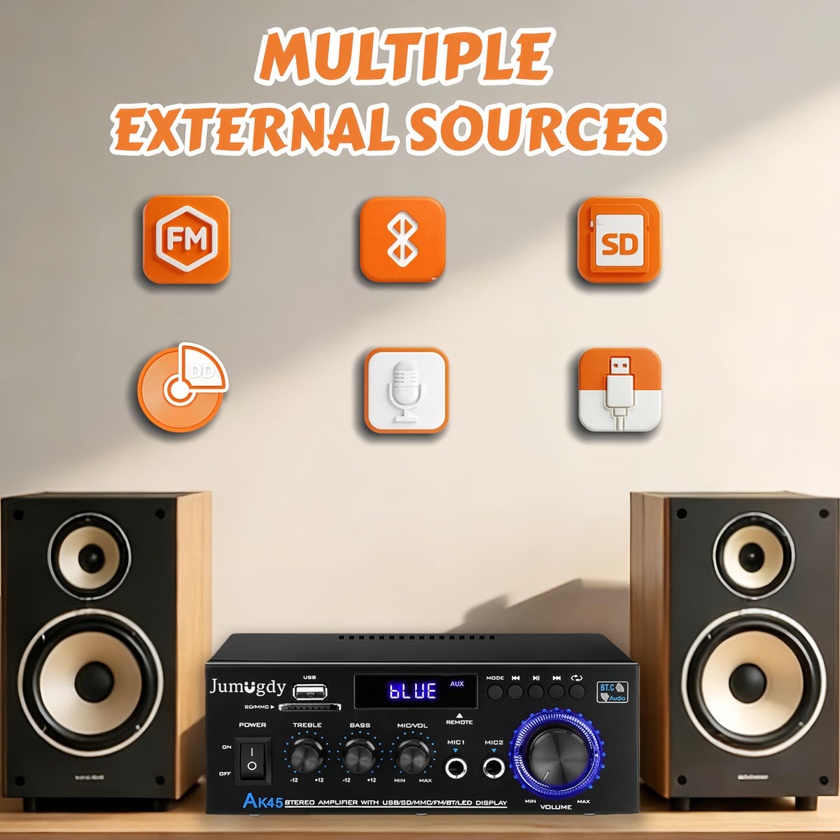 800W 2 Channel Bluetooth Power Amplifier N452