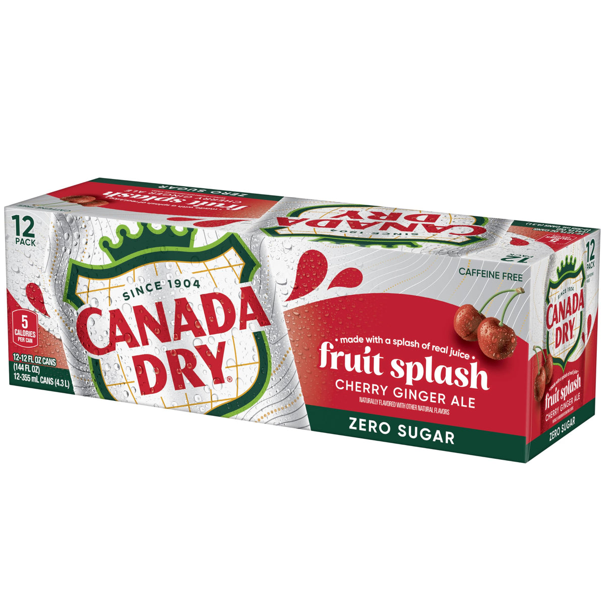 Zero Sugar Cherry Ginger Ale Soda, 12 fl. oz. Cans, 12 Pack P708488