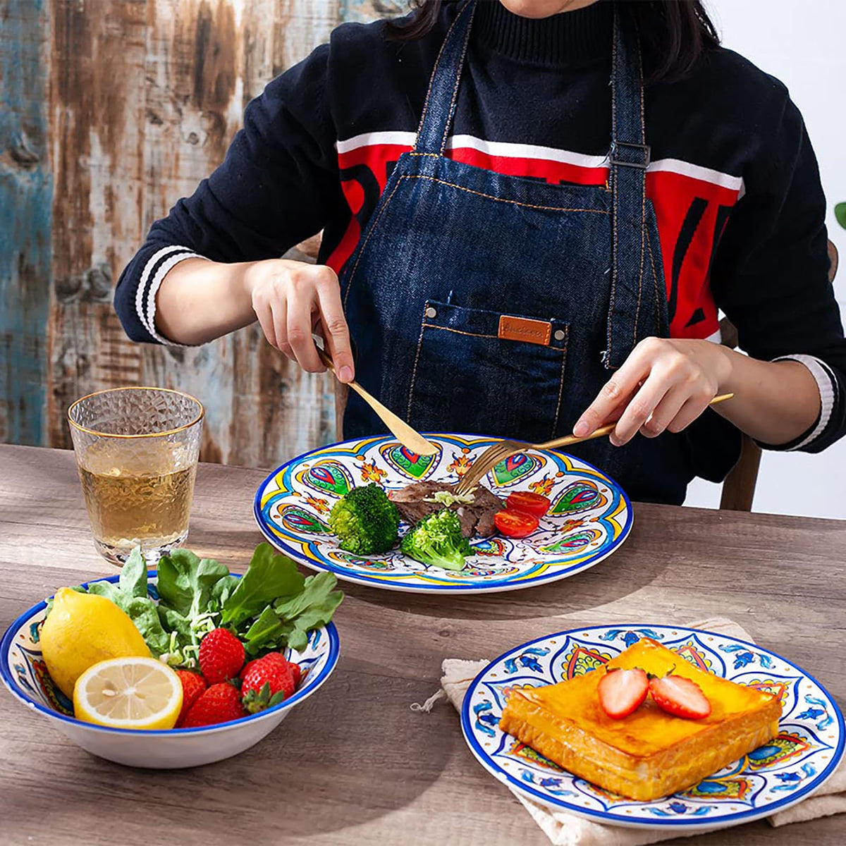 12 Pcs Melamine Dinnerware Set U625397