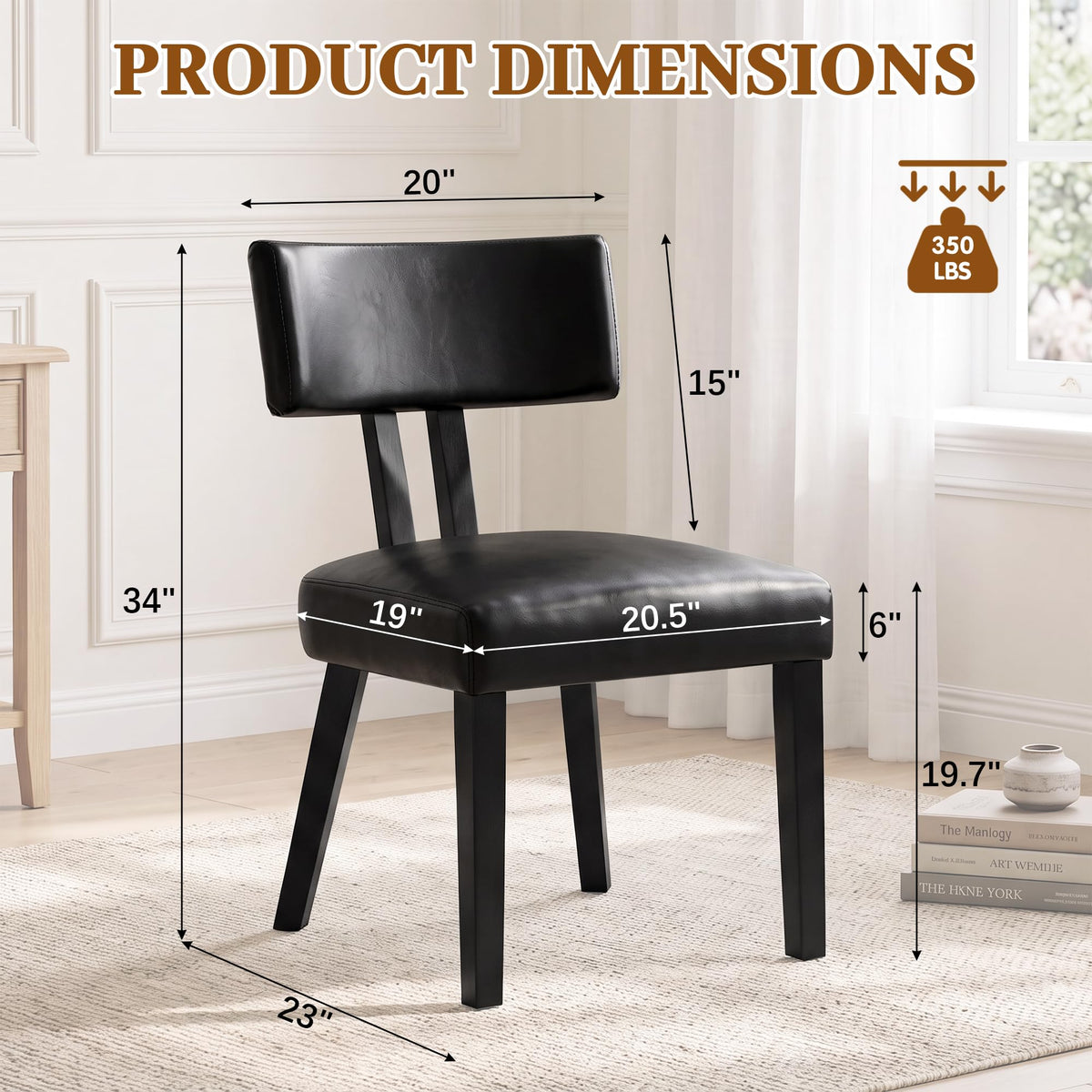 Gloss Black Upholstered Dining Chairs Set of 2 P7051
