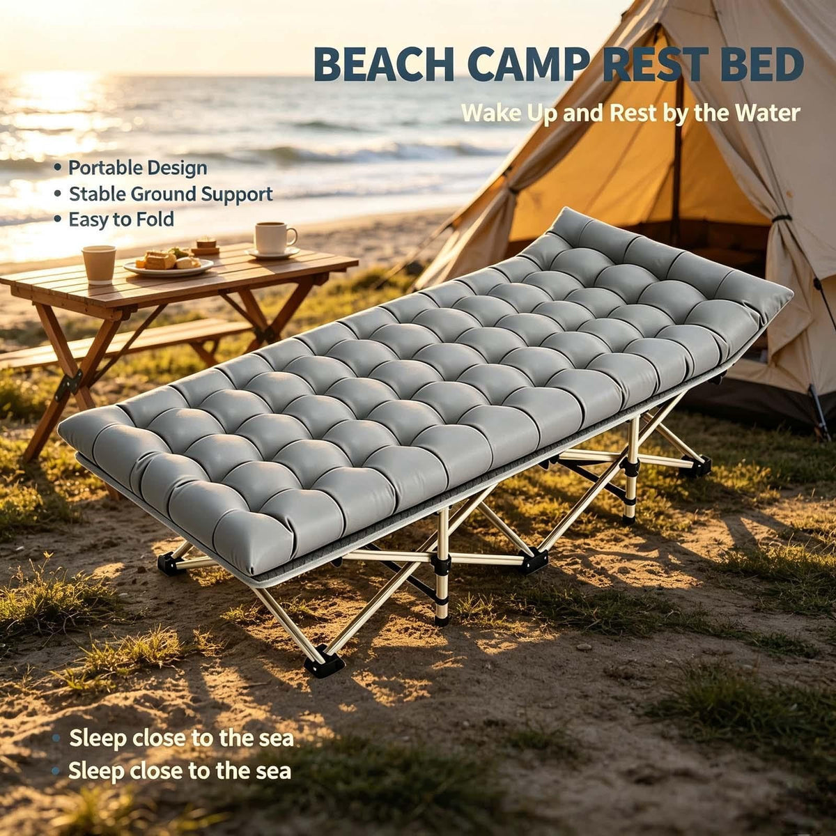 Portable Foldable Sleeping Cot with Padded Mat R998014