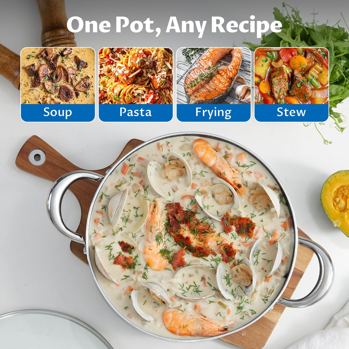 6 Quart Nonstick Stock Pot with Lid J52172