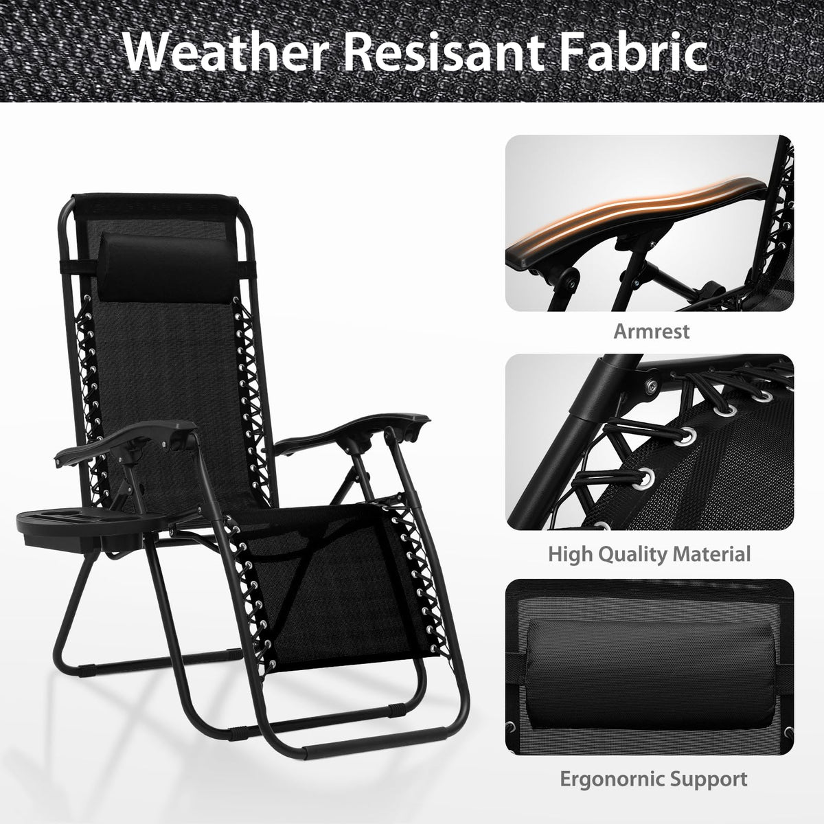 Black Zero Gravity Lounge Chair E497