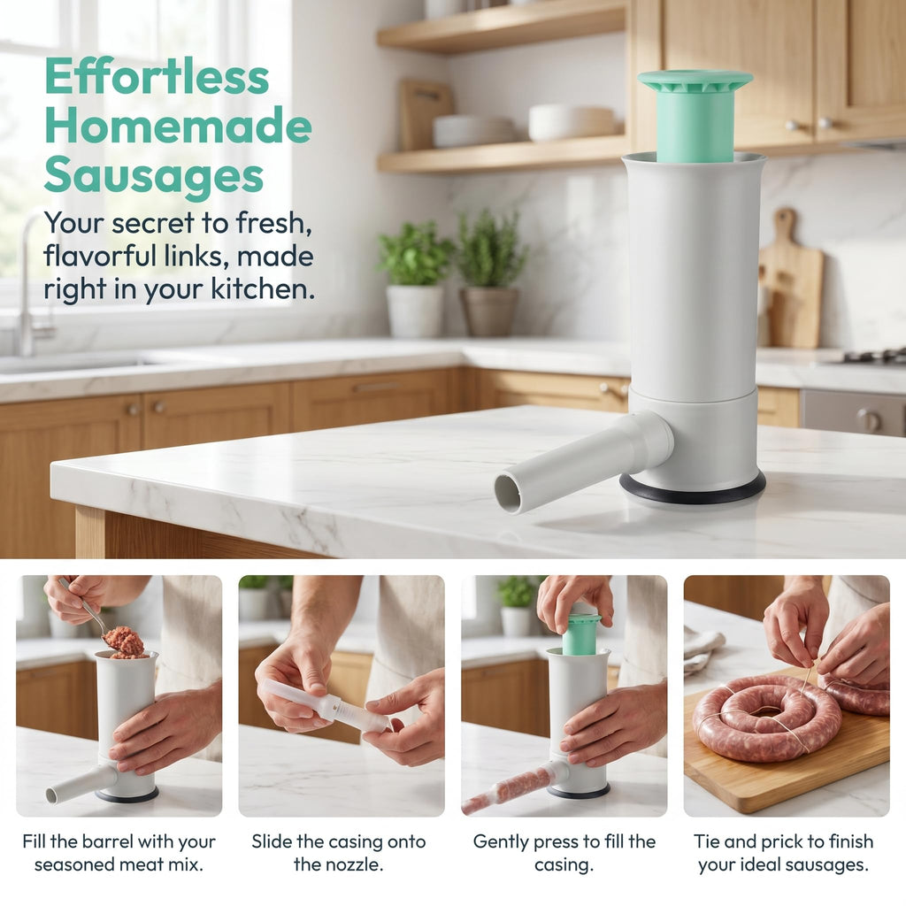 Large Capacity Stainless Steel Sausage Maker with 4 Stuffing Tubes F851180