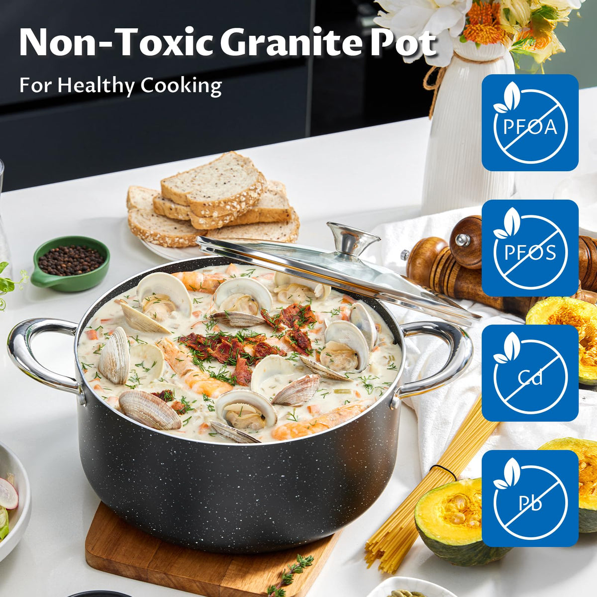6 Quart Nonstick Stock Pot with Lid J52172