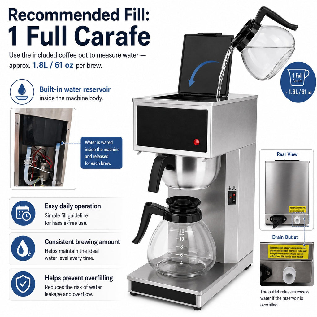 Commercial 12-Cup Stainless Steel Drip Coffee Maker with Dual Warmers A585929
