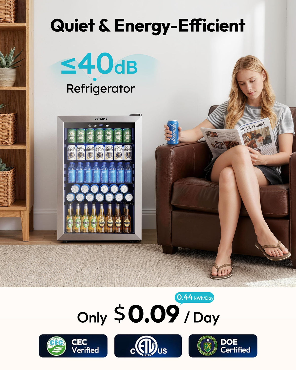 145 Can 4.5 Cu.ft Mini Fridge with Glass Door G876018