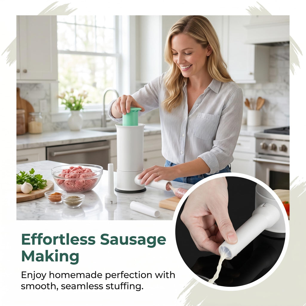 Large Capacity Stainless Steel Sausage Maker with 4 Stuffing Tubes F851180