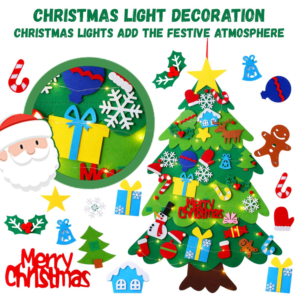 Felt Christmas Tree with 34 Ornaments B275545