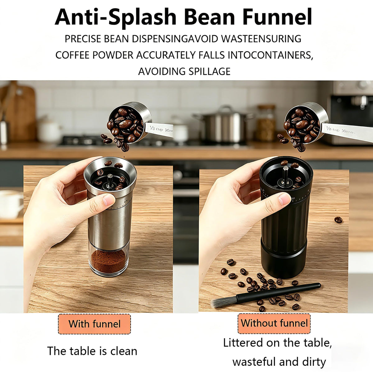 Manual Coffee Bean Grinder with Ceramic Conical Burr B9749