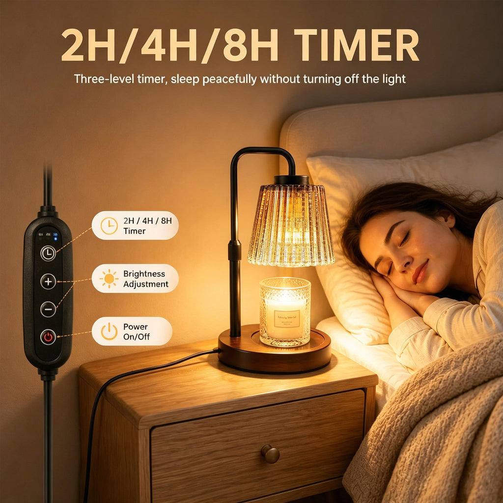 Adjustable Dimmable Electric Candle Warmer Lamp with Timer H731