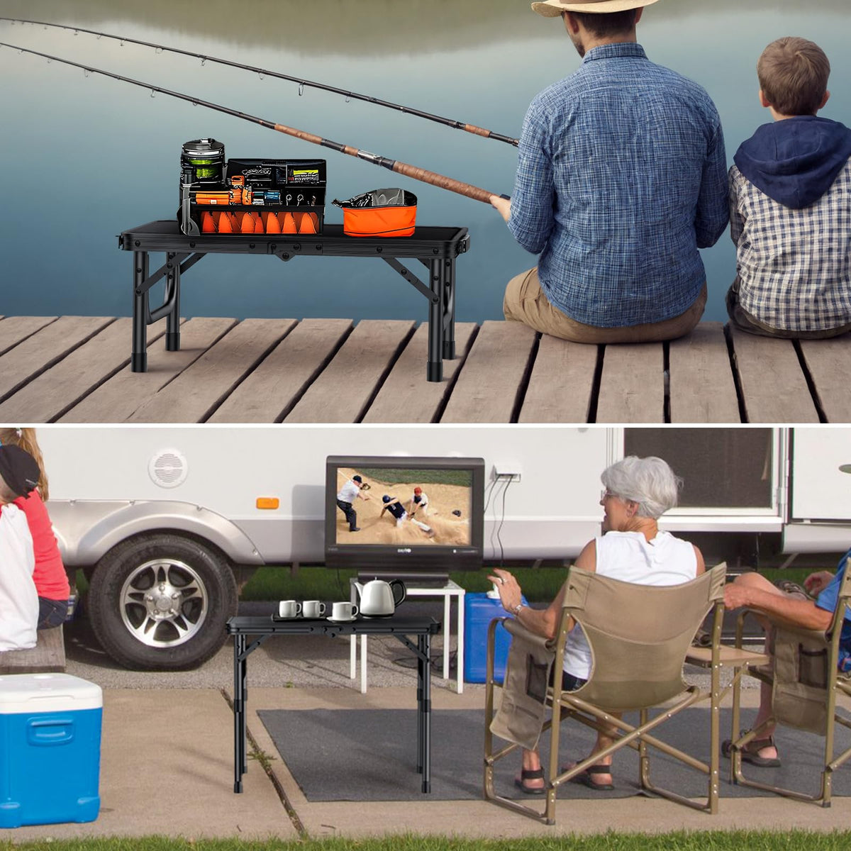 Folding Camping Table with Adjustable Height C348716