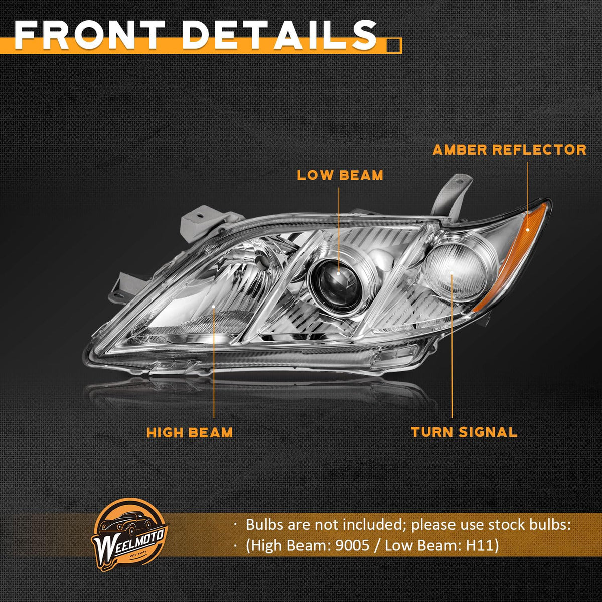 Anti-Fogging Headlights Assembly for Toyota Camry Pair with LED Parking Light Bulbs N87674