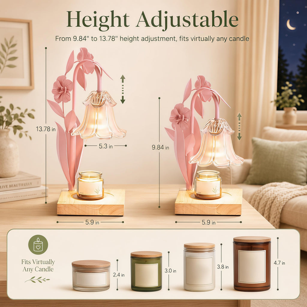 Pink Dimmable Candle Warmer Lamp with Timer W89159