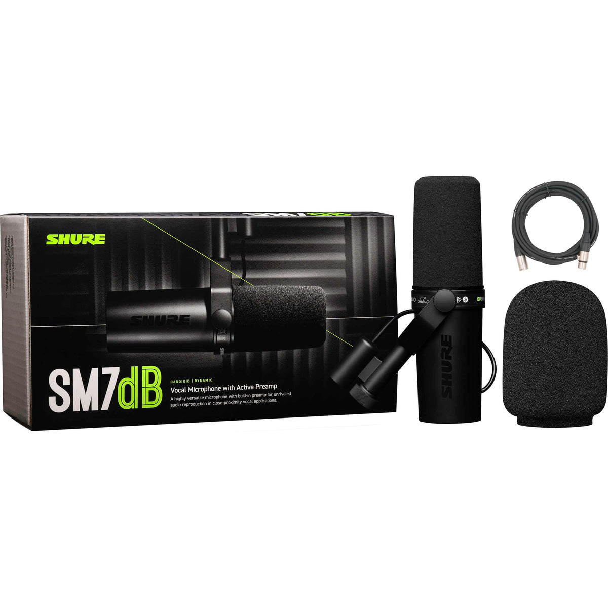 Dynamic Vocal Microphone with Detachable Windscreen and XLR Cable O683618