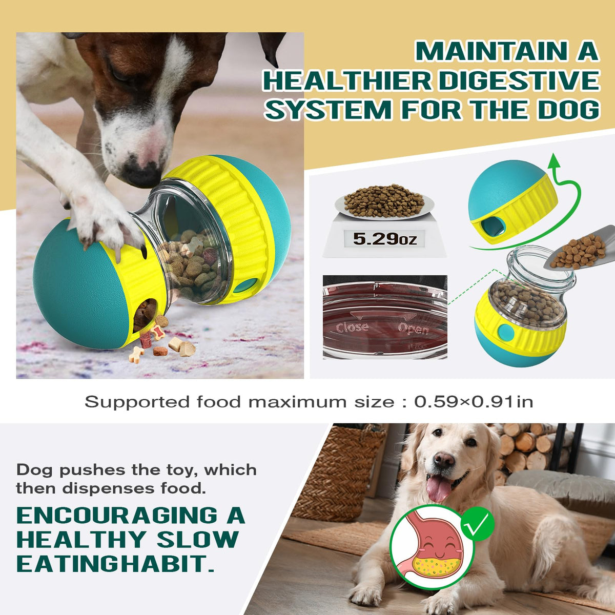 Adjustable Treat Dispensing Dog Puzzle Toy C892855