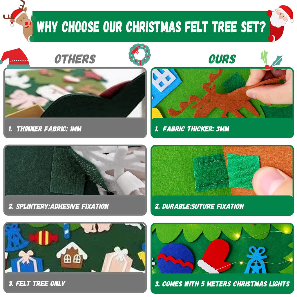 Felt Christmas Tree with 34 Ornaments B275545