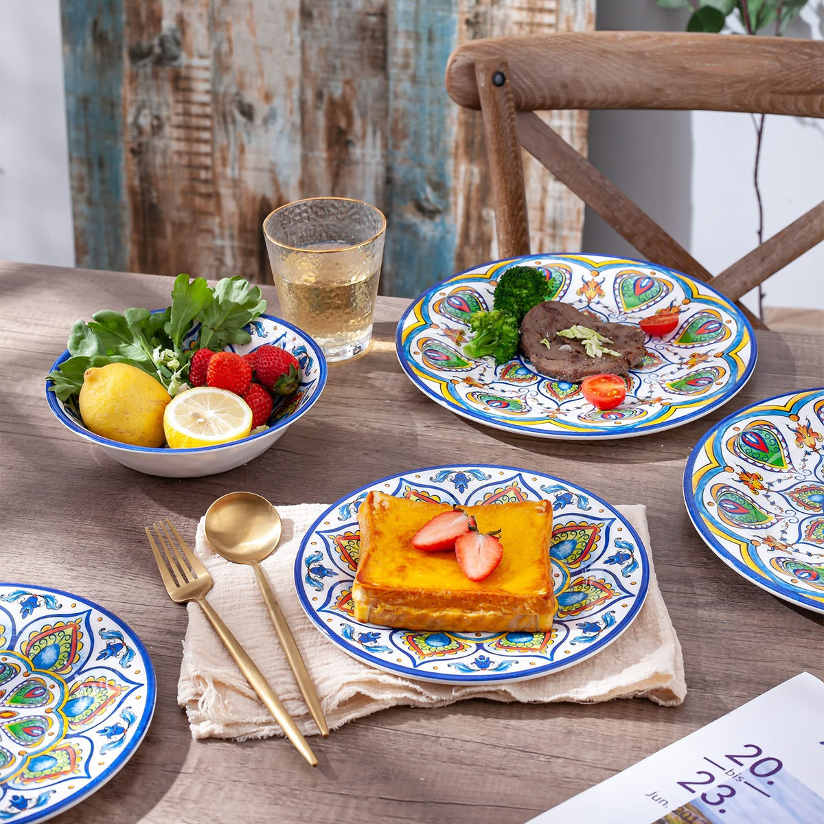 12 Pcs Melamine Dinnerware Set U625397