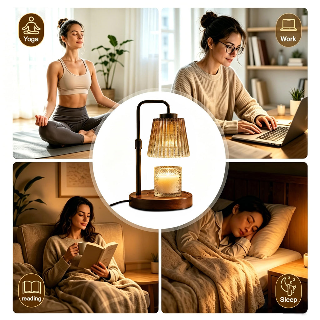 Adjustable Dimmable Electric Candle Warmer Lamp with Timer H731