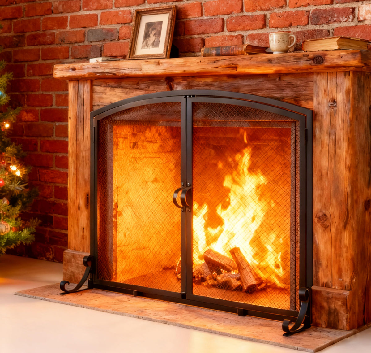 2-Panel Metal Fireplace Screen R3262